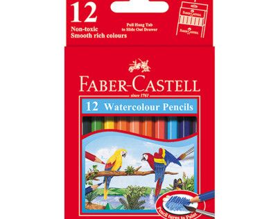 مداد آبرنگی - جعبه مقوایی - طرح طوطی 12 رنگ